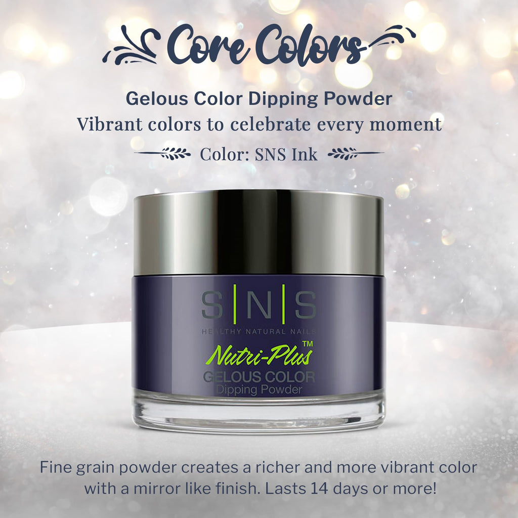 SNS Nail Dip Powder Ink – Long-Lasting 14-Day Color (Blue/Navy/Creme) – Low Odor, No UV Lamp – 1oz