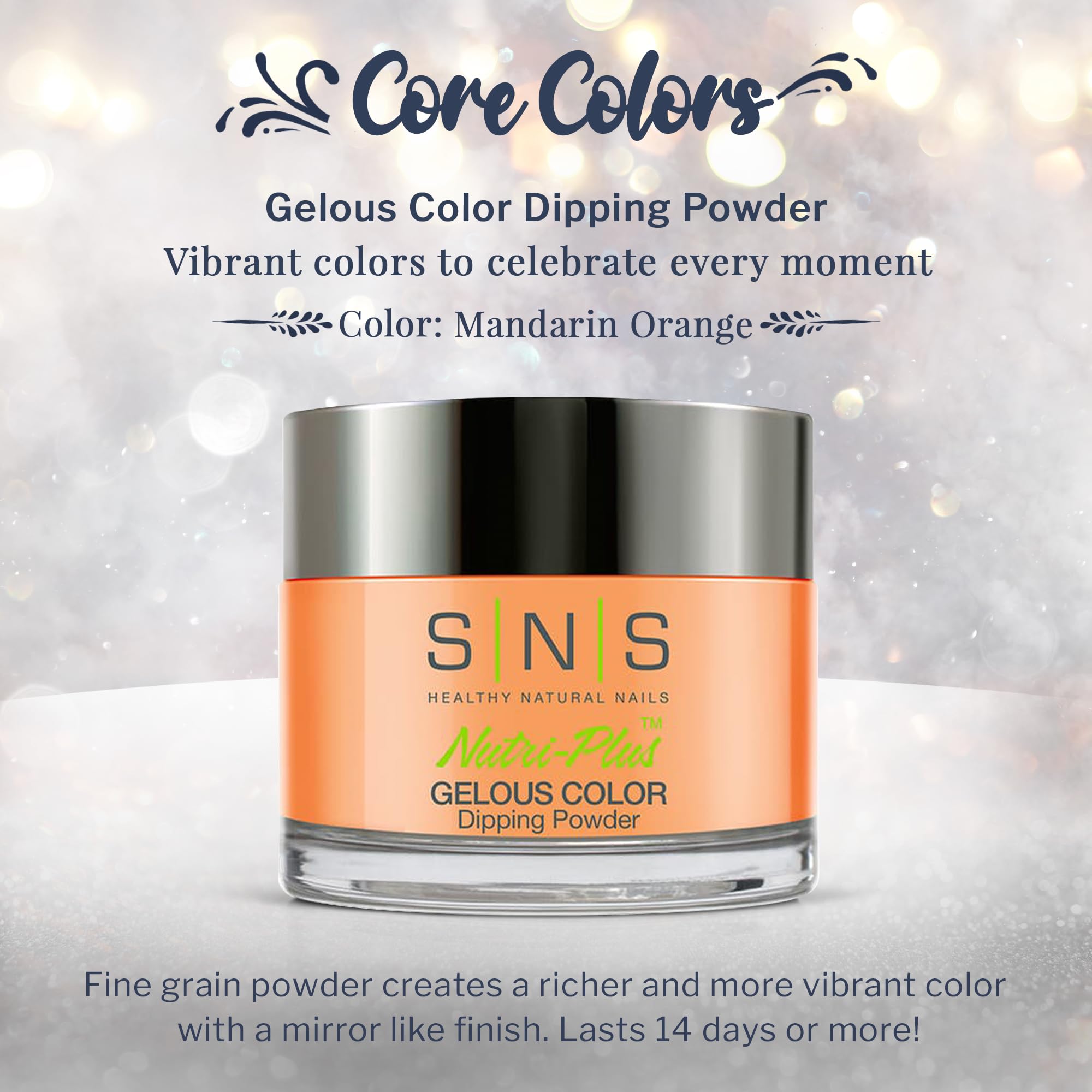 SNS Nail Dip Powder Mandarin Orange - Long-Lasting Color, Low Odor, No UV Lamp | 1oz