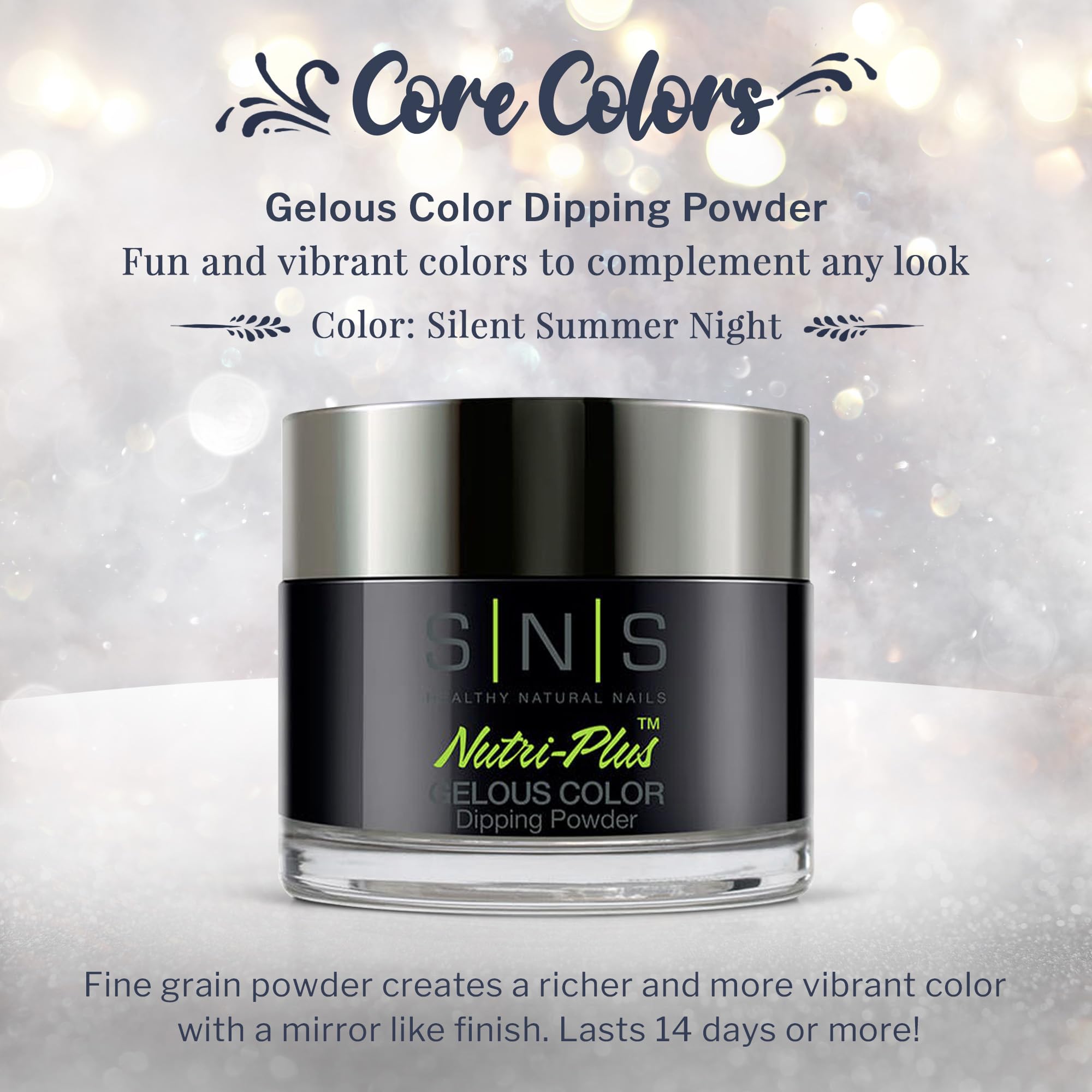 SNS Mozart Black Dip Powder (1.5oz) – Long-Lasting Gelous Color, Low Odor, No UV Lamp