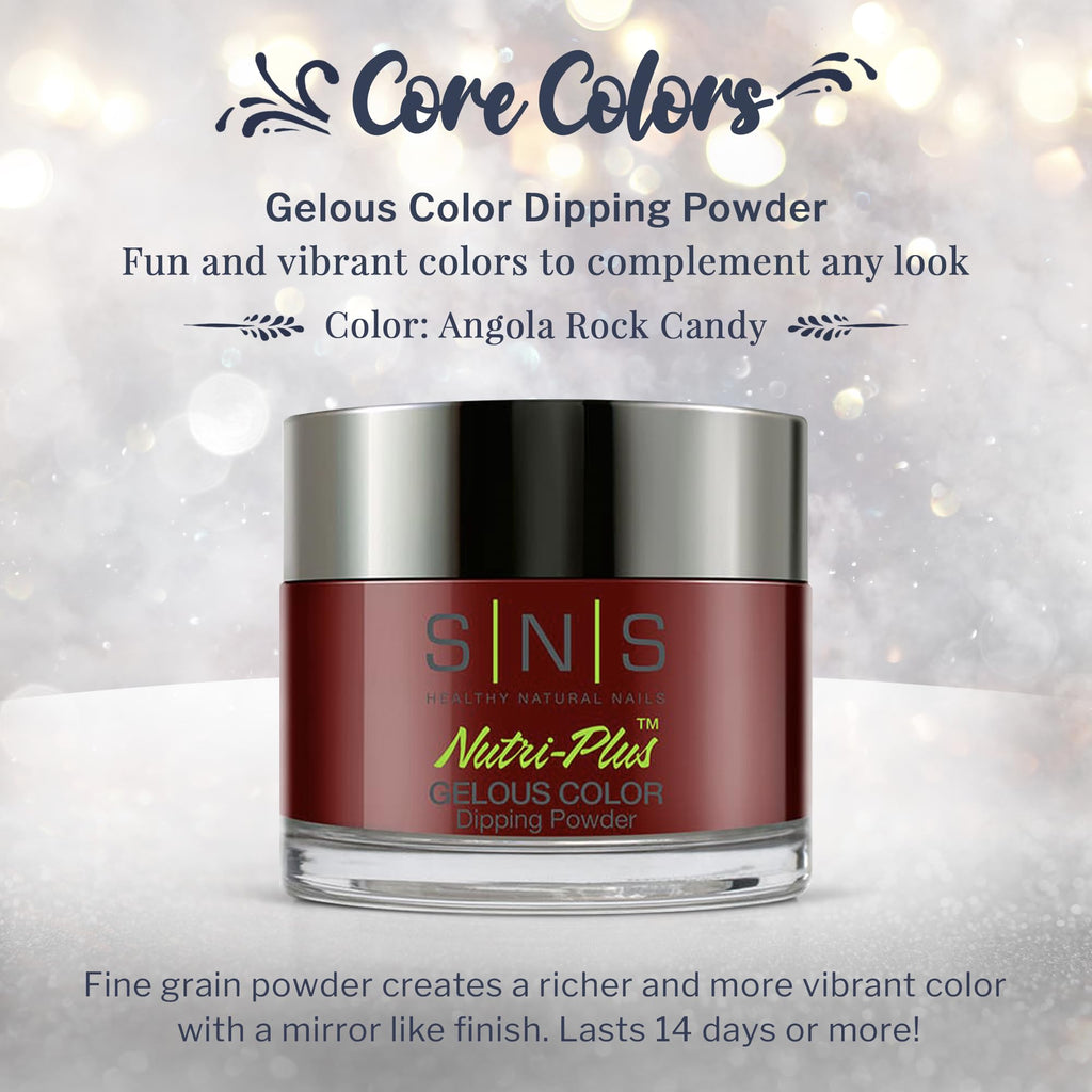SNS Healthy Natural Nails Dip Powder Angola Rock Candy - 1.5oz | Long-Lasting Color, Low Odor, No UV Lamp