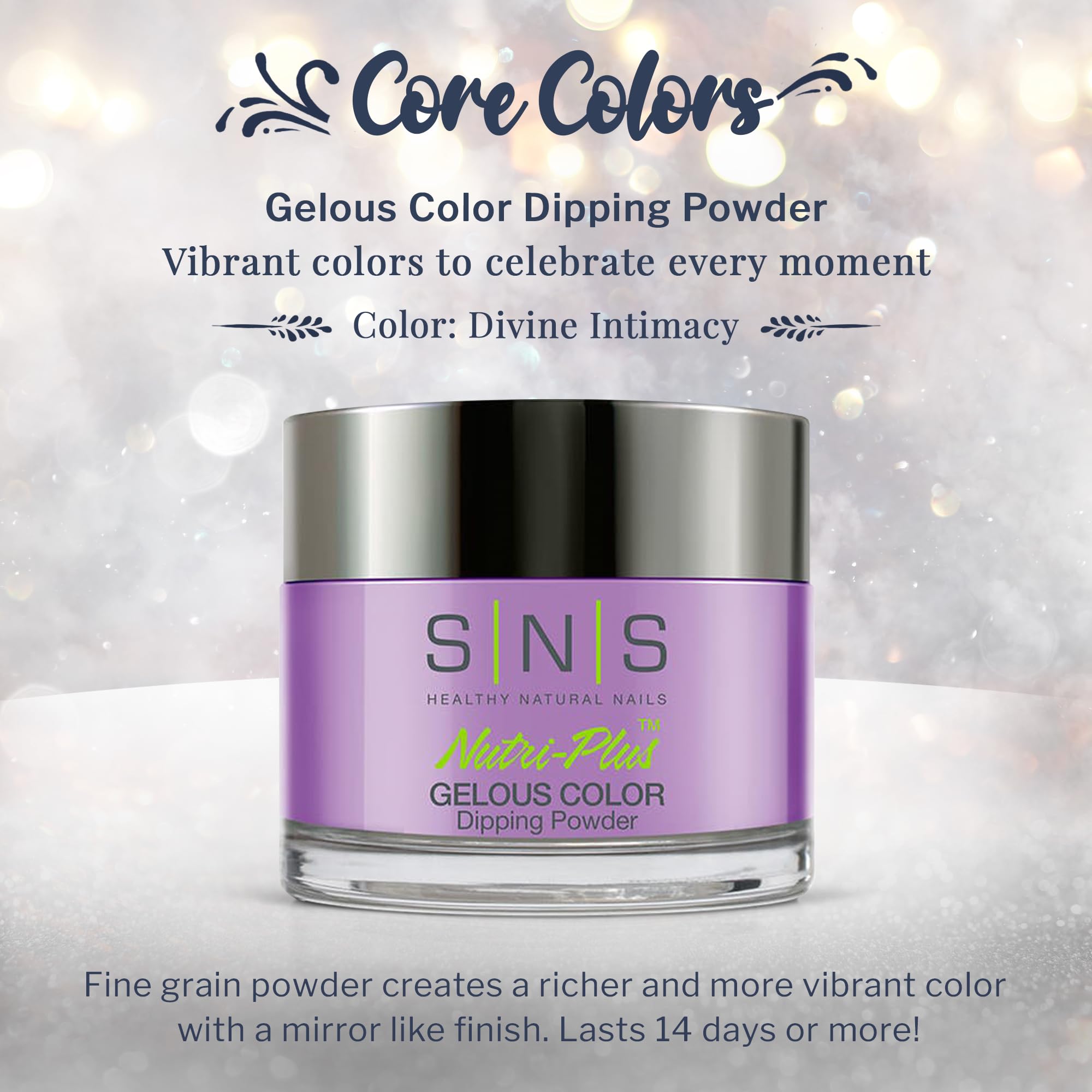 SNS Healthy Natural Nails Nail Dip Powder Divine Intimacy - Purple/Violet, Cream - Long-Lasting Color, Low Odor, No UV Lamp - 1oz