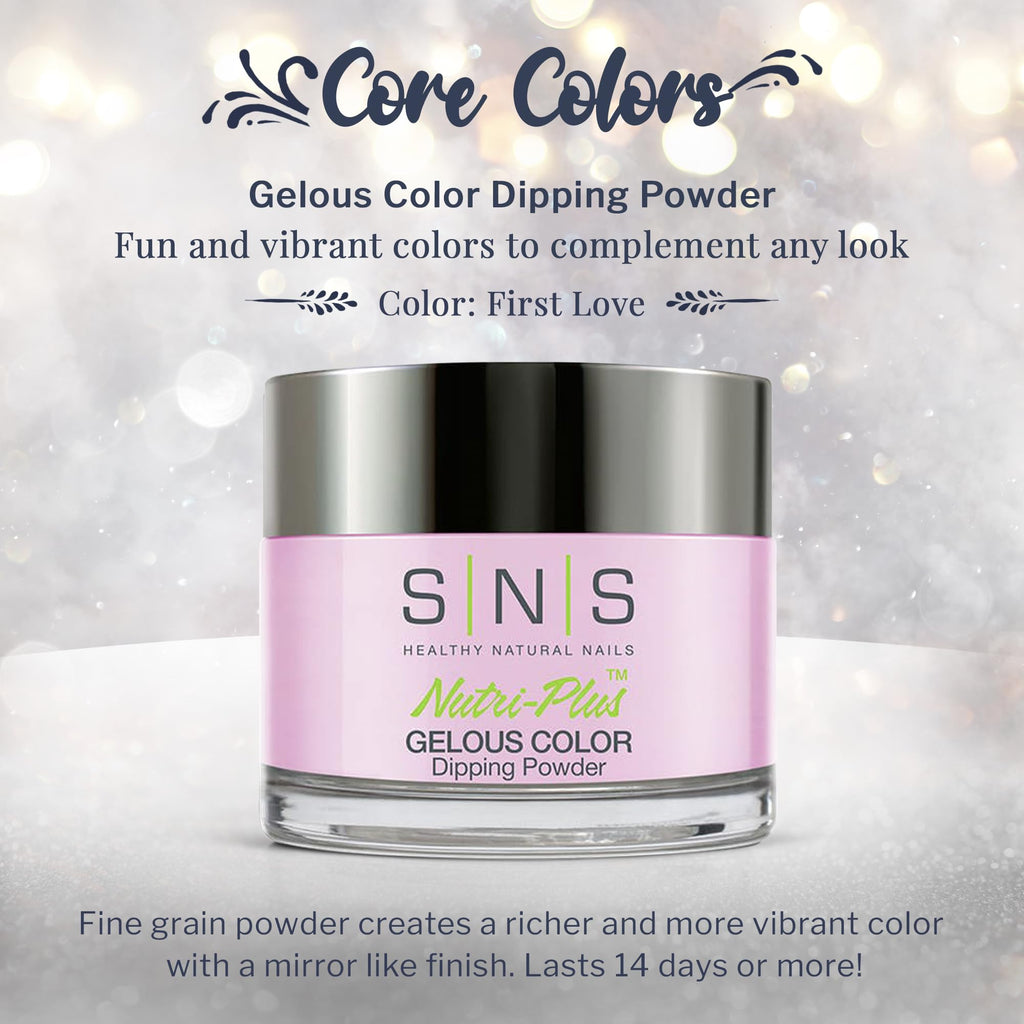 SNS Nail Dip Powder First Love – Long-Lasting 14-Day Color, Low-Odor, No UV Lamp | 1.5oz