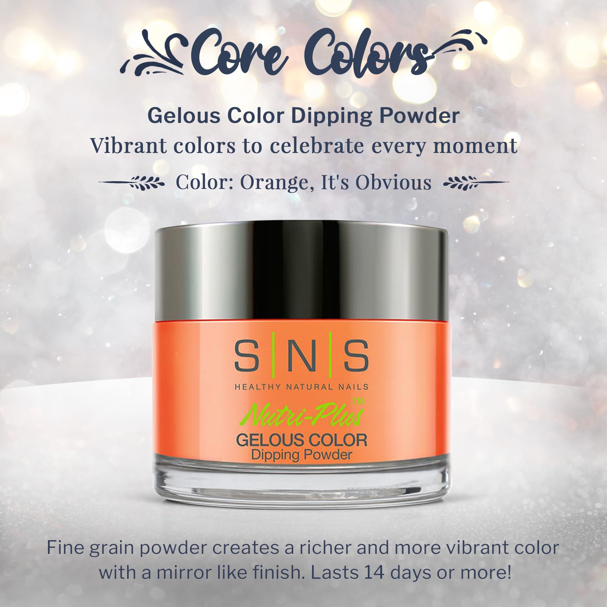 SNS Nail Dip Powder It's Obvious Orange | Long-Lasting 14 Days, Low Odor, No UV Lamp (1oz)