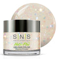 SNS Nail Dip Powder Angel Dust - Gelous Color Dipping Powder, White/Cream Glitter, 14 Days, Low Odor, No UV Lamp, 1oz