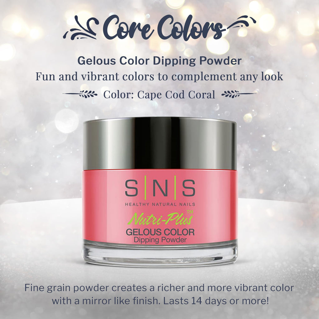 SNS Nail Dip Powder Cape Cod Coral (1.5oz) – 14-Day, Low-Odor, No UV Lamp Required
