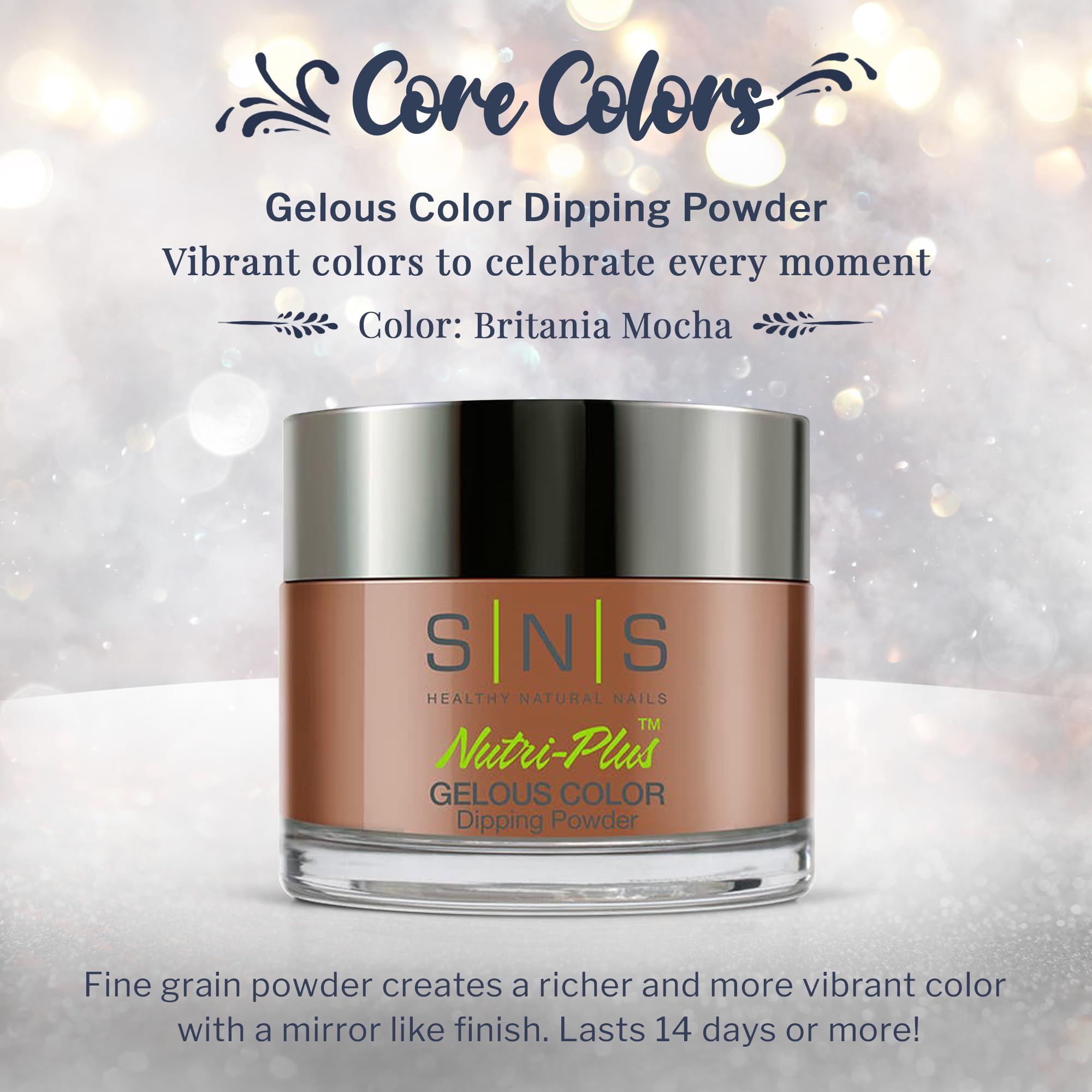 SNS Britania Mocha Dip Powder – Long-Lasting Brown Shimmer, No UV Lamp Needed