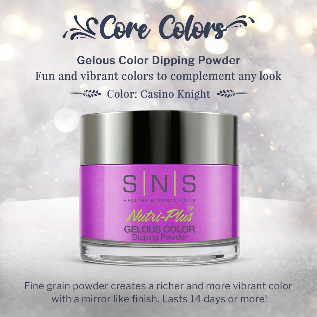 SNS Nail Dip Powder Casino Knight – Long-Lasting 14 Days, Low Odor, No UV Lamp, 1.5oz