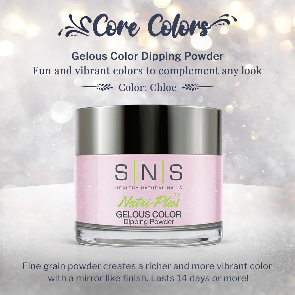 SNS Nail Dip Powder Chloe – 14-Day, Low-Odor, No UV Lamp Needed, 1.5oz