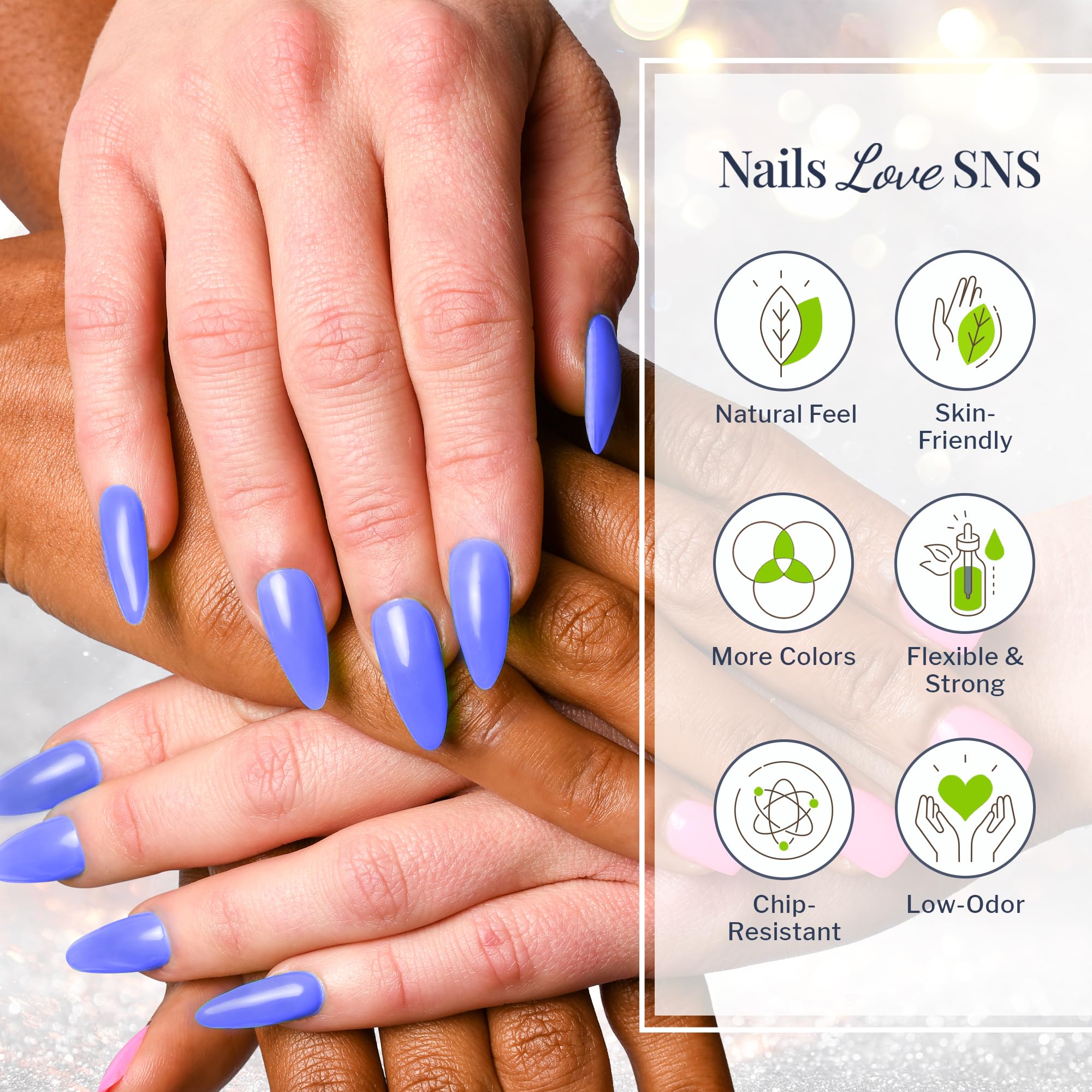SNS Healthy Natural Nails Dip Powder Deep Blue Utila – 14 Days, Low Odor, No UV – 1oz