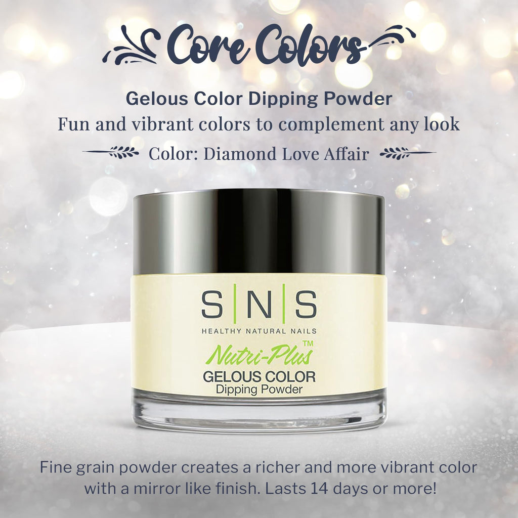 SNS Nail Dip Powder – Diamond Love Affair (White/Cream Shimmer) | 14-Day, Low-Odor, No UV Needed