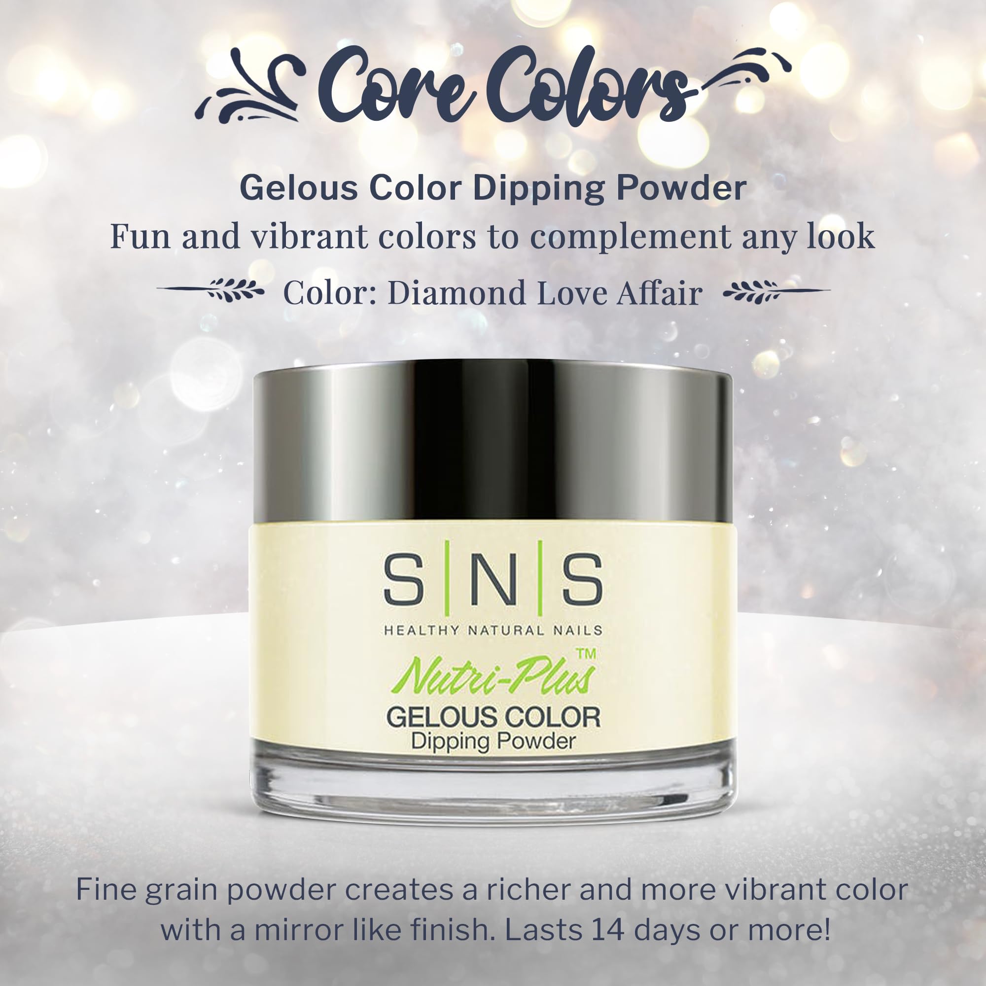 SNS Nail Dip Powder – Diamond Love Affair (White/Cream Shimmer) | 14-Day, Low-Odor, No UV Needed