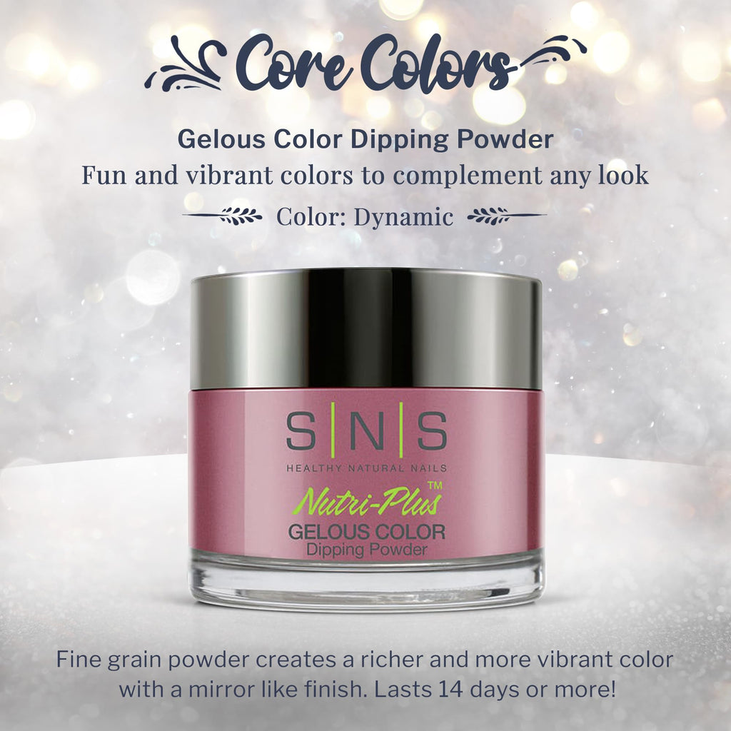 SNS Healthy Natural Nails Dip Powder – Dynamic Pink/Mauve Shimmer (14 Days, Low Odor, No UV Lamp) 1.5oz