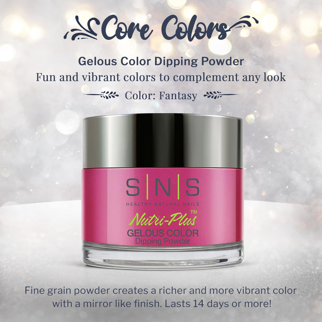 SNS Nail Dip Powder - Fantasy (Pink/Fuchsia, Cream) Long-Lasting Dip Color, No UV Lamp, 1.5oz