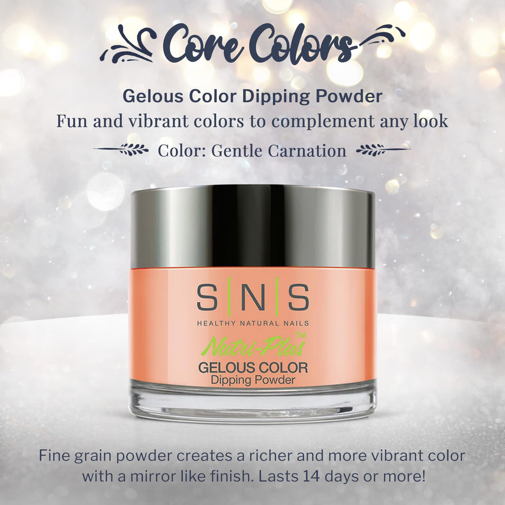 SNS Healthy Natural Nails Nail Dip Powder – Gentle Carnation (Natural Nude), No UV Lamp, 1.5oz