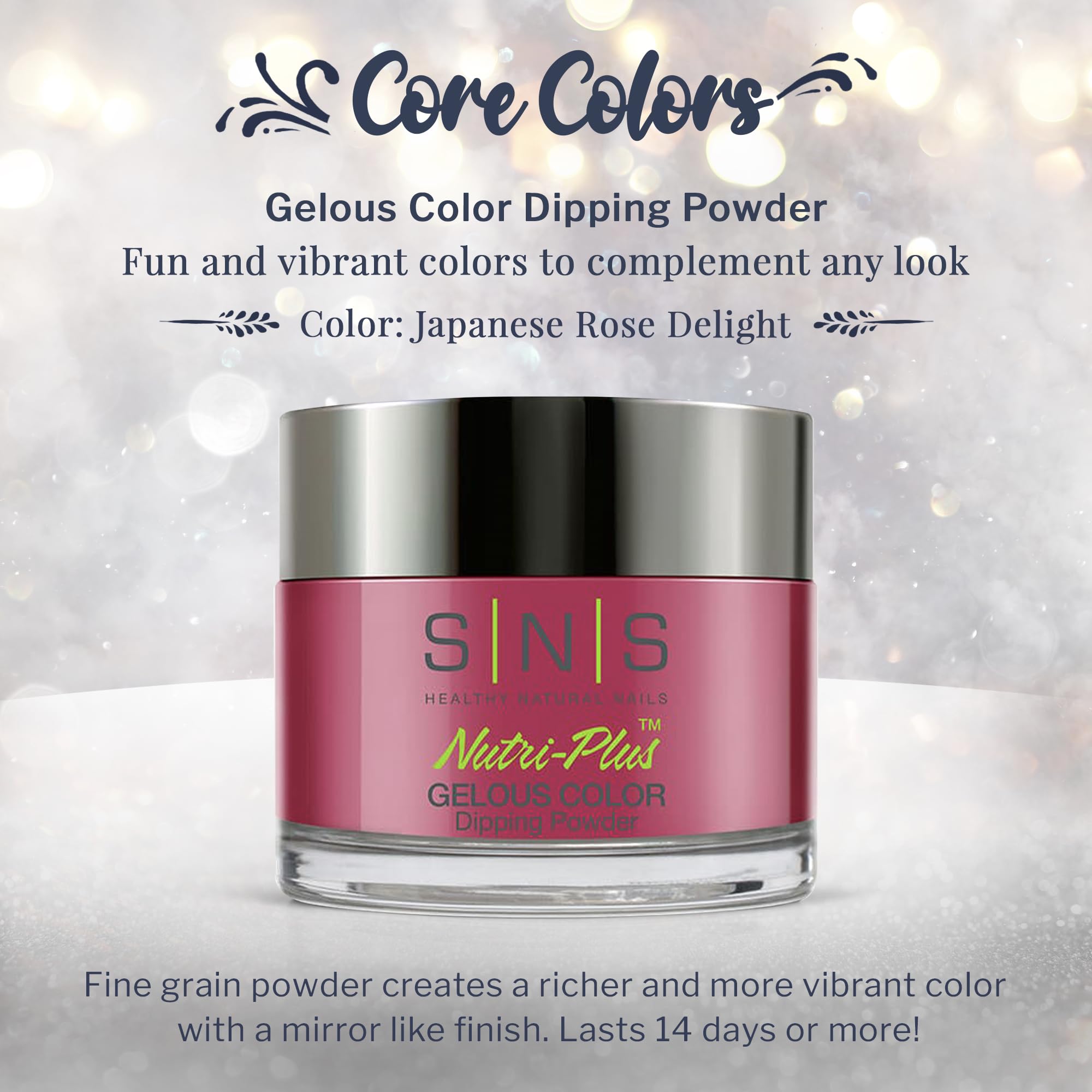 SNS Nail Dip Powder Japanese Rose Delight – 14 Days, No UV Lamp, Low Odor (1.5oz)