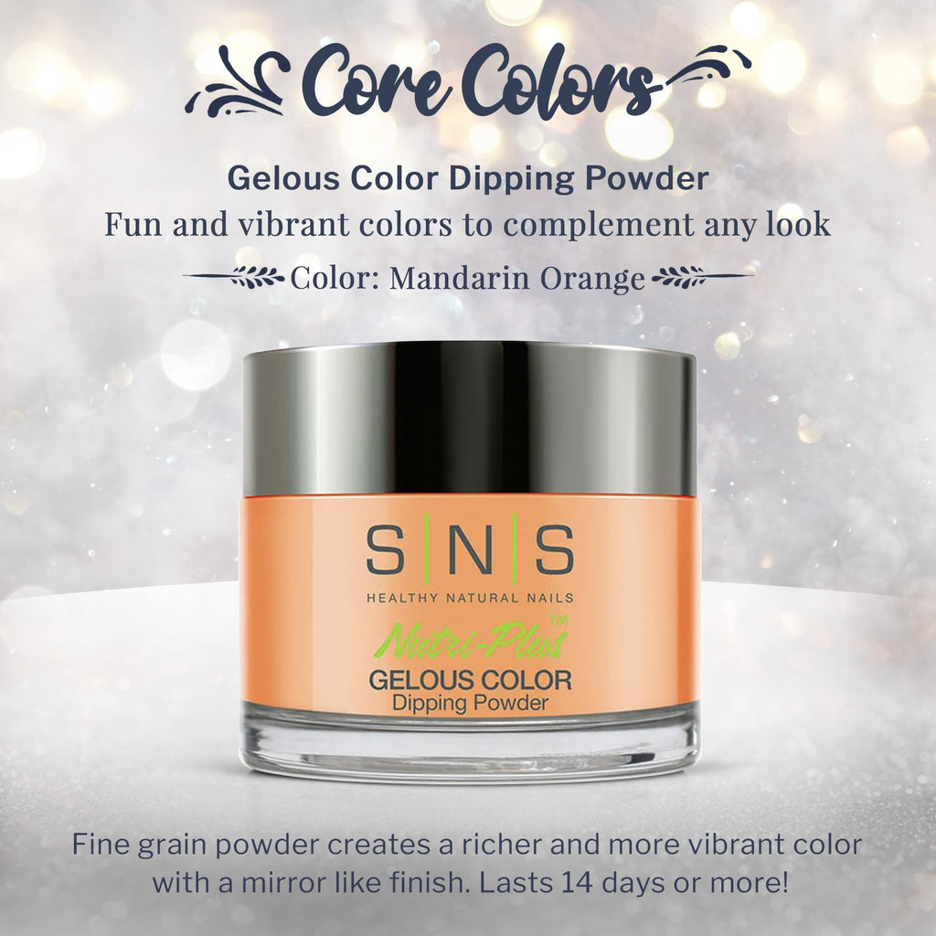SNS Nail Dip Powder Mandarin Orange - Long-Lasting Color, Low Odor, No UV Lamp (1.5oz)