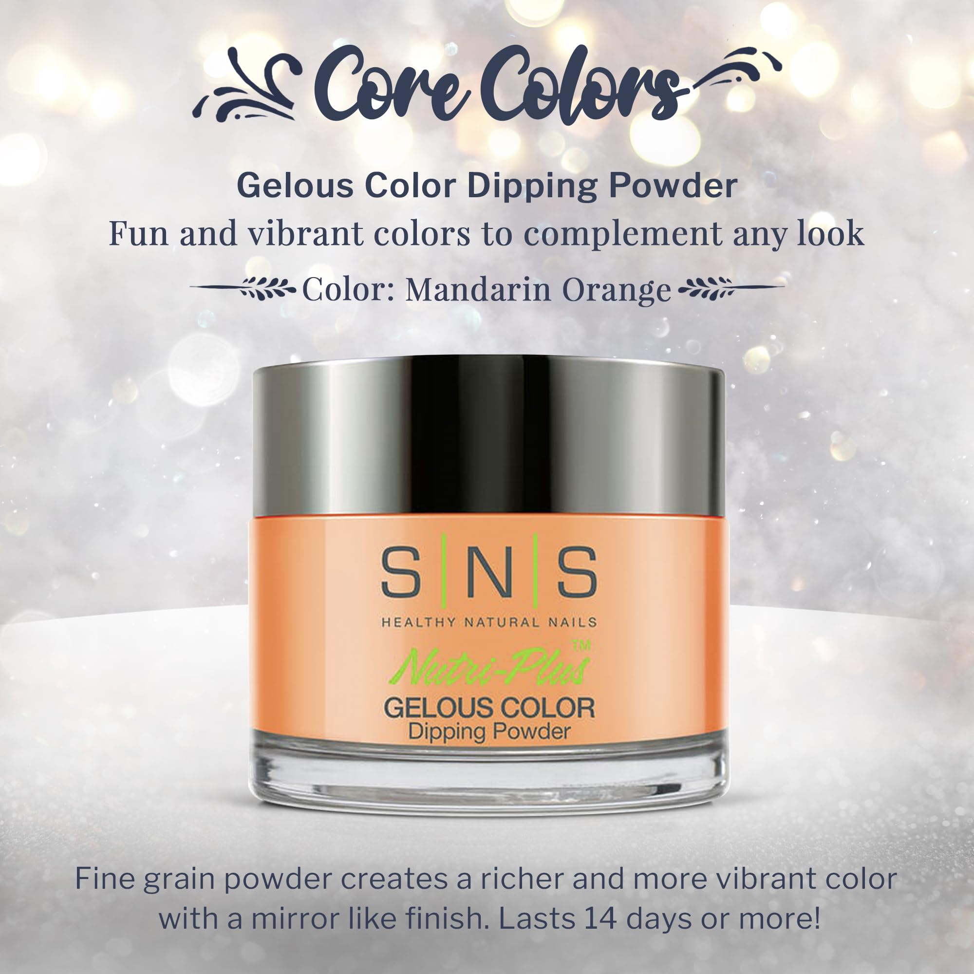 SNS Nail Dip Powder Mandarin Orange - Long-Lasting Color, Low Odor, No UV Lamp (1.5oz)