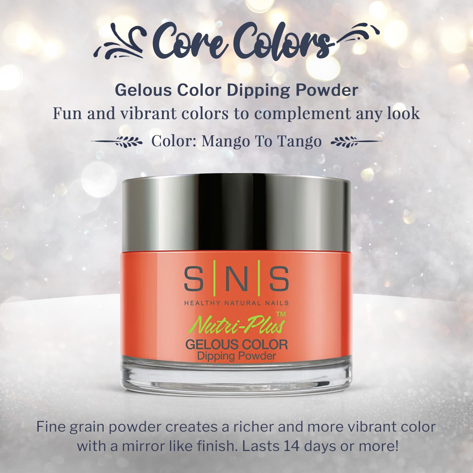 SNS Mango To Tango Nail Dip Powder – 14-Day Long-Lasting Color, Low Odor, No UV Lamp Needed | 1.5oz