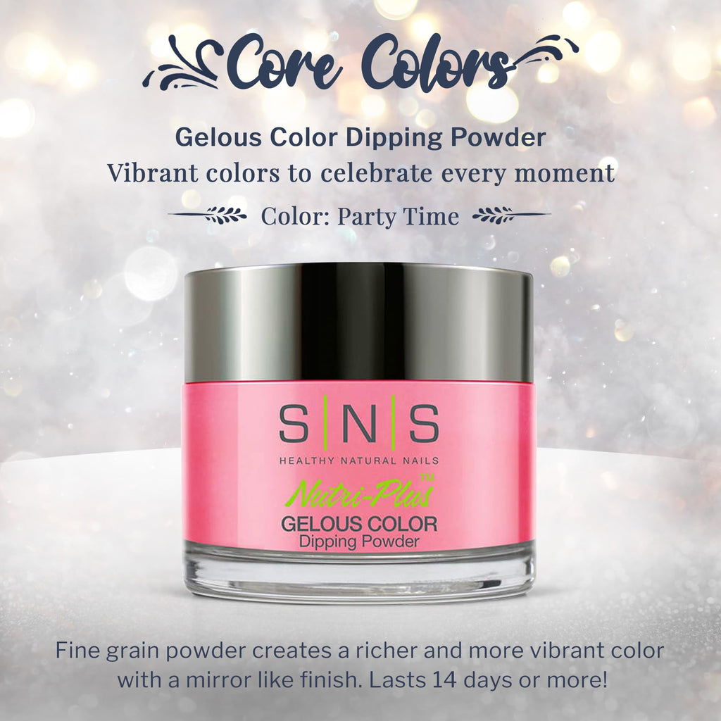 SNS Party Time Pink Dip Powder – 14 Day Wear, Low Odor, No UV Lamp Needed (1oz)