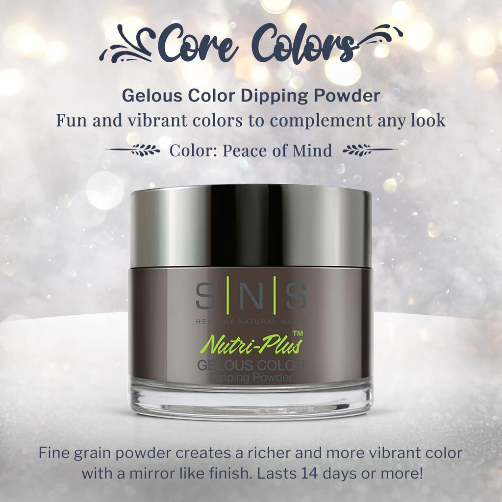 SNS Nail Dip Powder Peace of Mind Brown – 1.5oz, 14-Day Wear, Low Odor, No UV Lamp Required