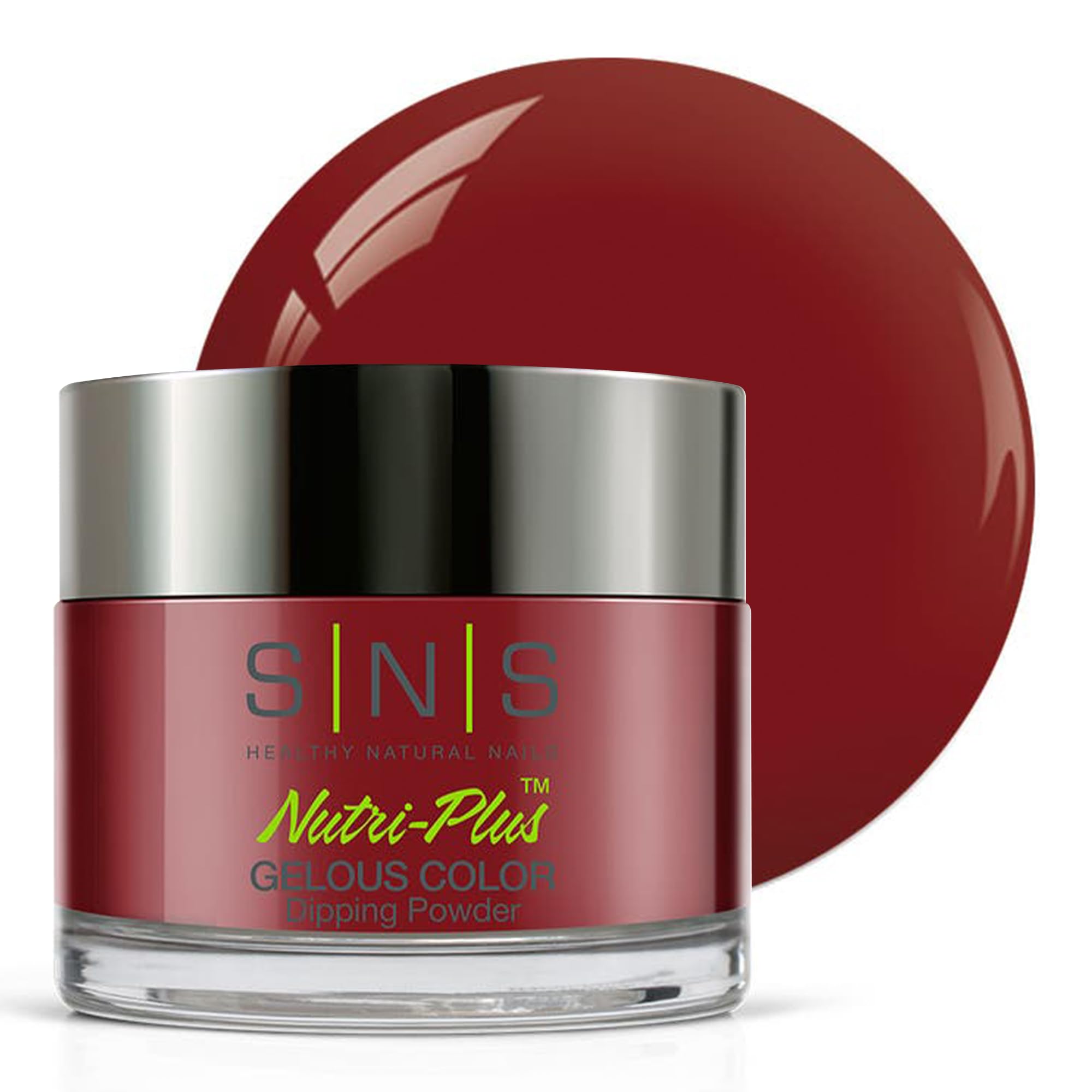 SNS Nail Dip Powder – Gelous Color Dipping Powder in P.S. I Love You (Red/Burgundy Cream) – 14-Day Wear, Low Odor, No UV Lamp, 1oz