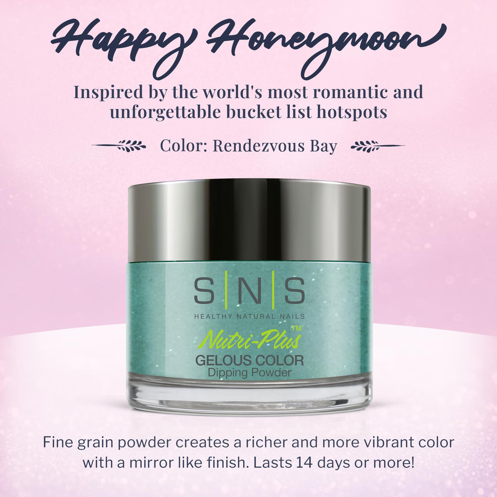SNS Nail Dip Powder Rendezvous Bay – Long-Lasting Turquoise Teal Nail Color, 1.5 Oz