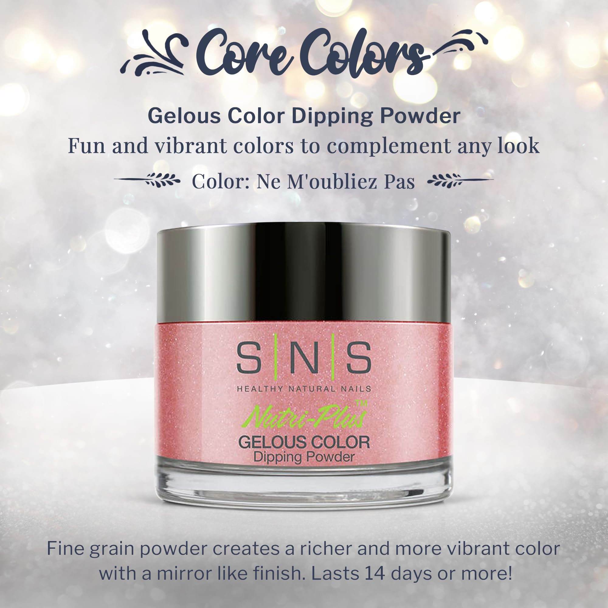 SNS Nail Dip Powder Ne M'oubliez Pas (Pink/Rose, Cream) – 1.5oz, 14‑Day Long-Lasting Dip Color, Low Odor, No UV Lamp