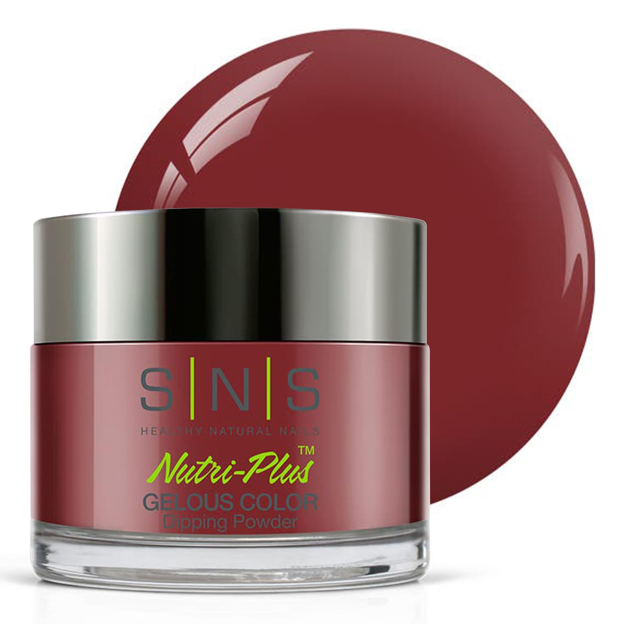 SNS Nail Dip Powder – She's Pampered (Red/Wine/Cream) Long-Lasting Dip Color, No UV Lamp, 1.5oz