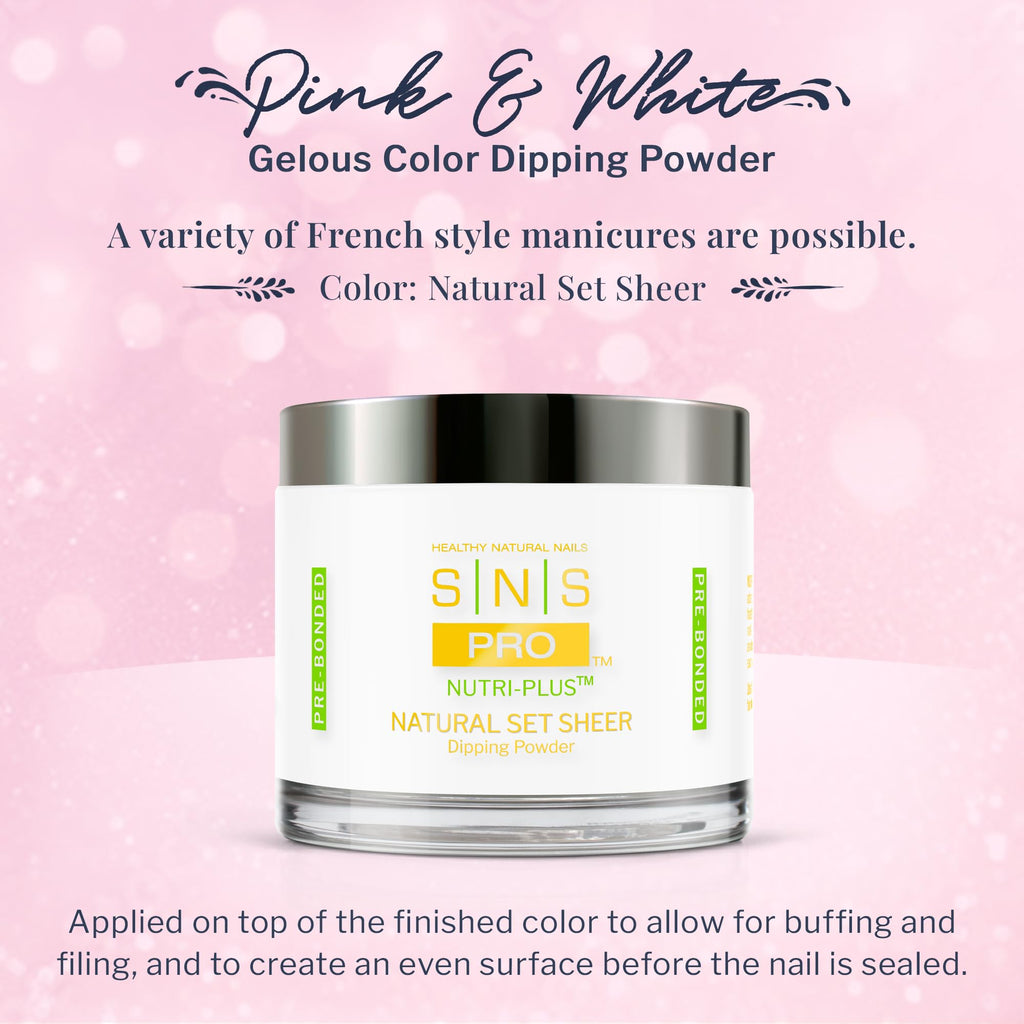 SNS Nail Dip Powder PWNSS04 – Gelous Color Natural Set Sheer (Natural/Nudes), 4 oz | Long-Lasting, Odor-Free, No UV Lamp