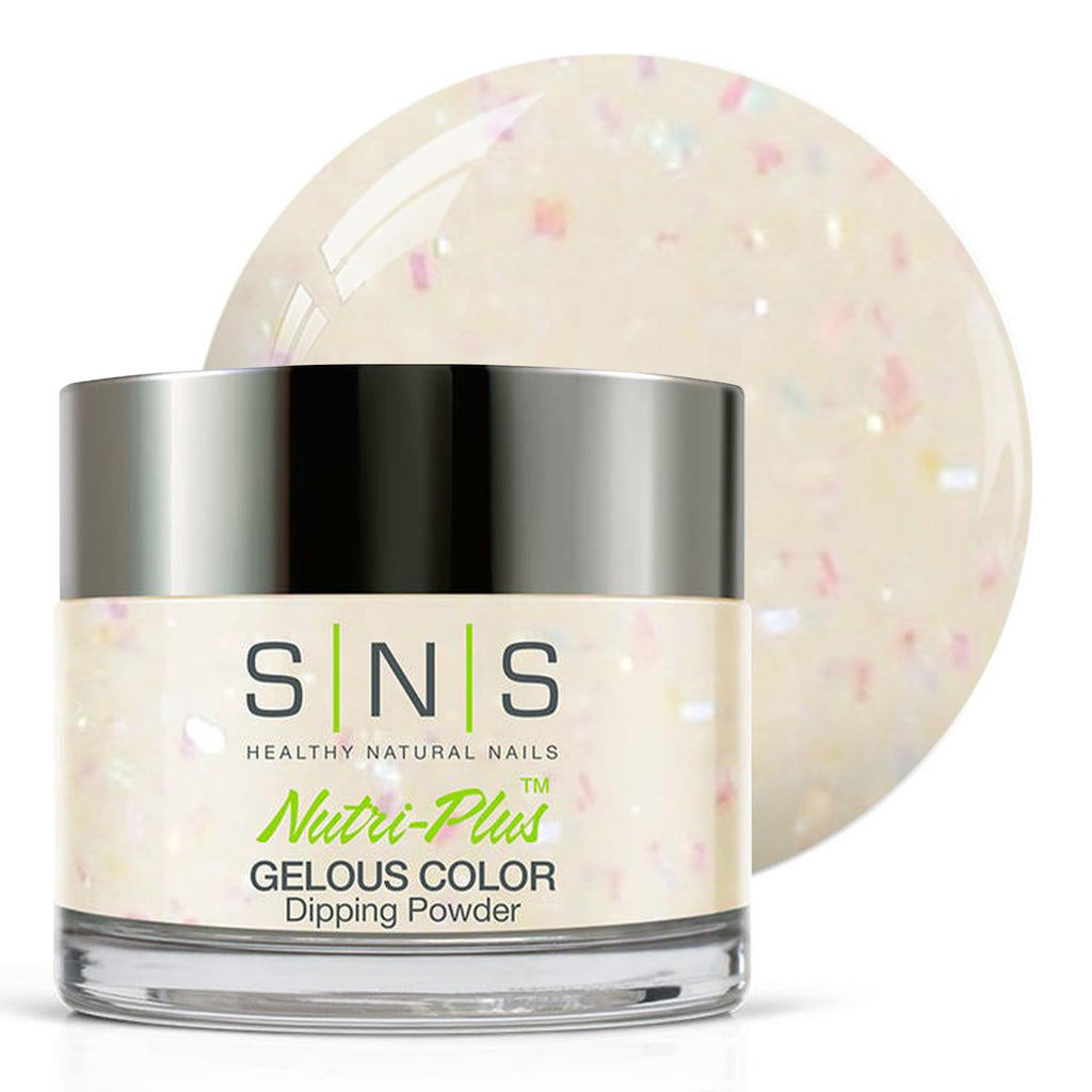 SNS Nail Dip Powder Vanity Waltz - White, Pastel/Cream & Glitter (1.5oz) | 14-Day Wear, Low-Odor, No UV Lamp