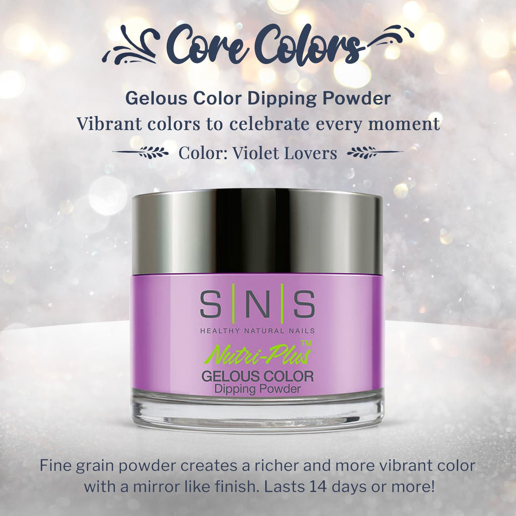 SNS Violet Lovers Dip Powder – 14 Days, Low-Odor, No UV Lamp, 1oz