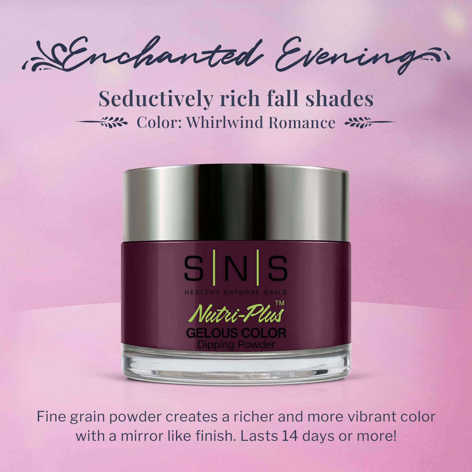 SNS Nail Dip Powder Whirlwind Romance Purple EE02 – 14 Days, Low Odor, No UV Lamp