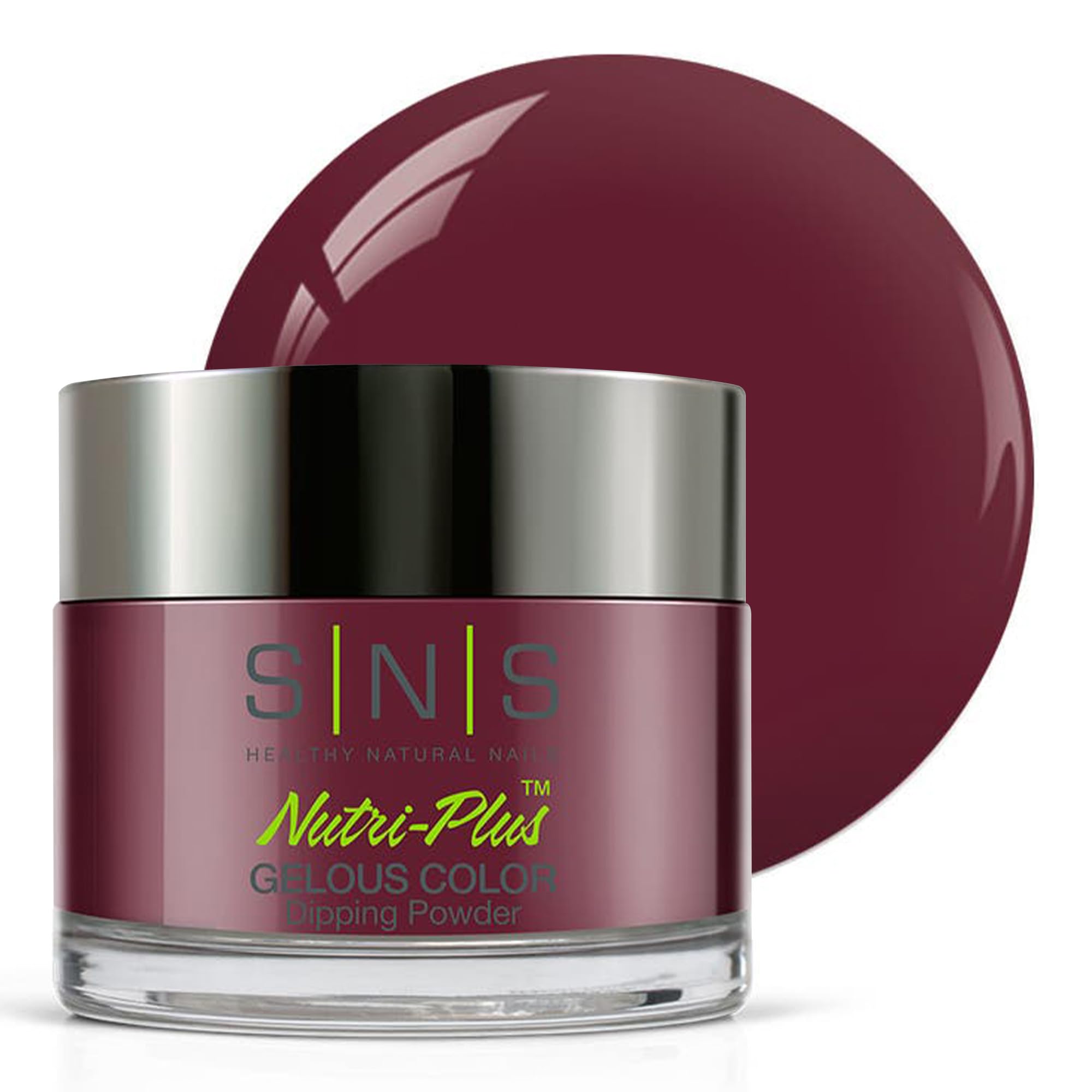 You're A Genius SNS Nail Dip Powder - Wine/Maroon/Cream, 1.5oz, 14-Day Color, Low Odor, No UV Lamp