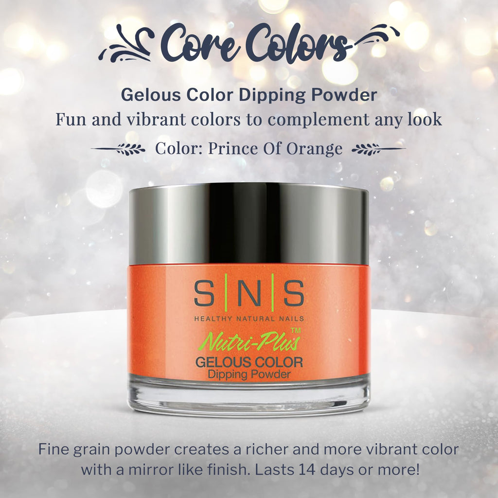 SNS Nail Dip Powder Prince Of Orange – 14-Day, Low-Odor Color, No UV Lamp Needed (1.5oz)