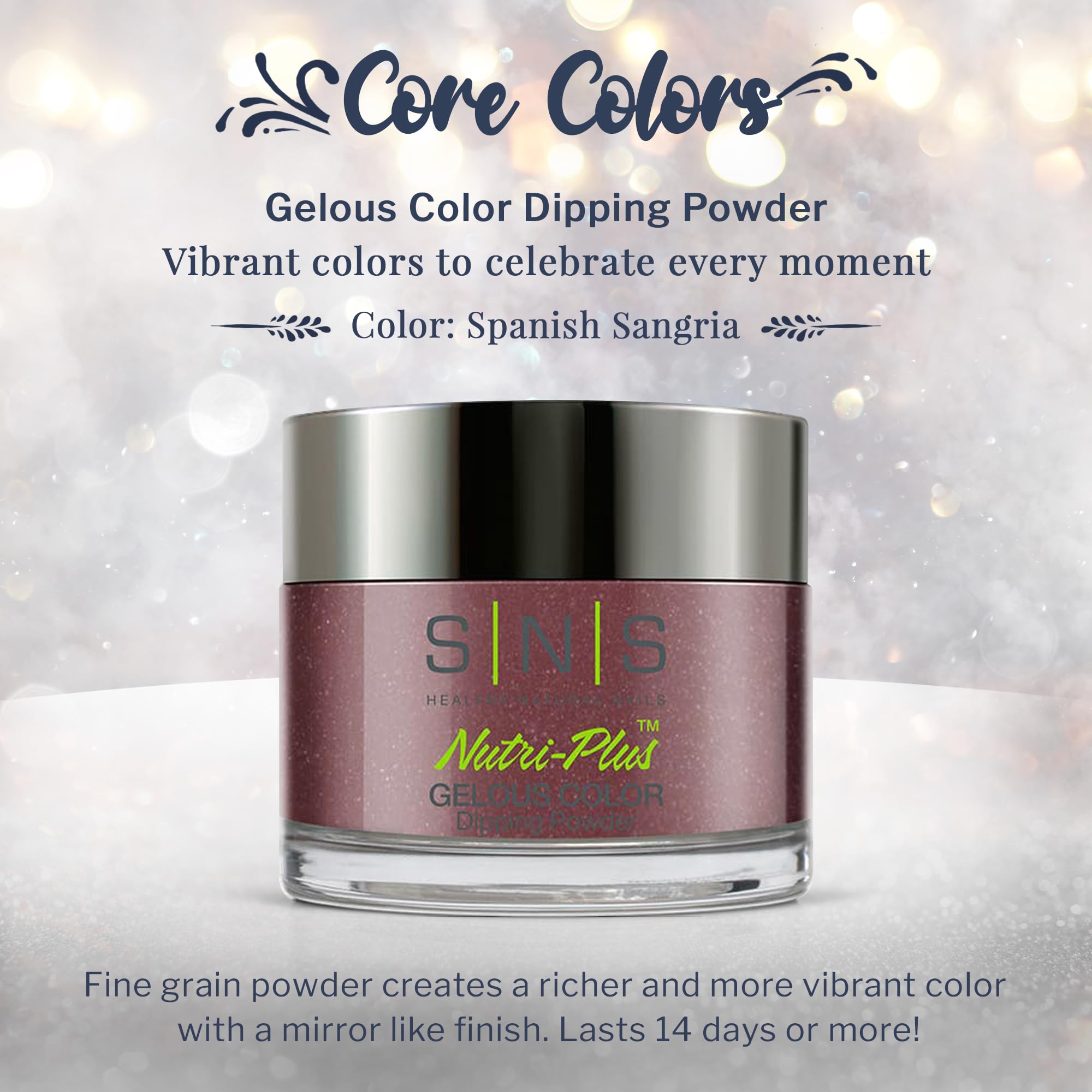 SNS Nail Dip Powder Spanish Sangria - Gelous Color Dip Powder, 1oz - Long-Lasting, Low Odor, No UV Lamp Required