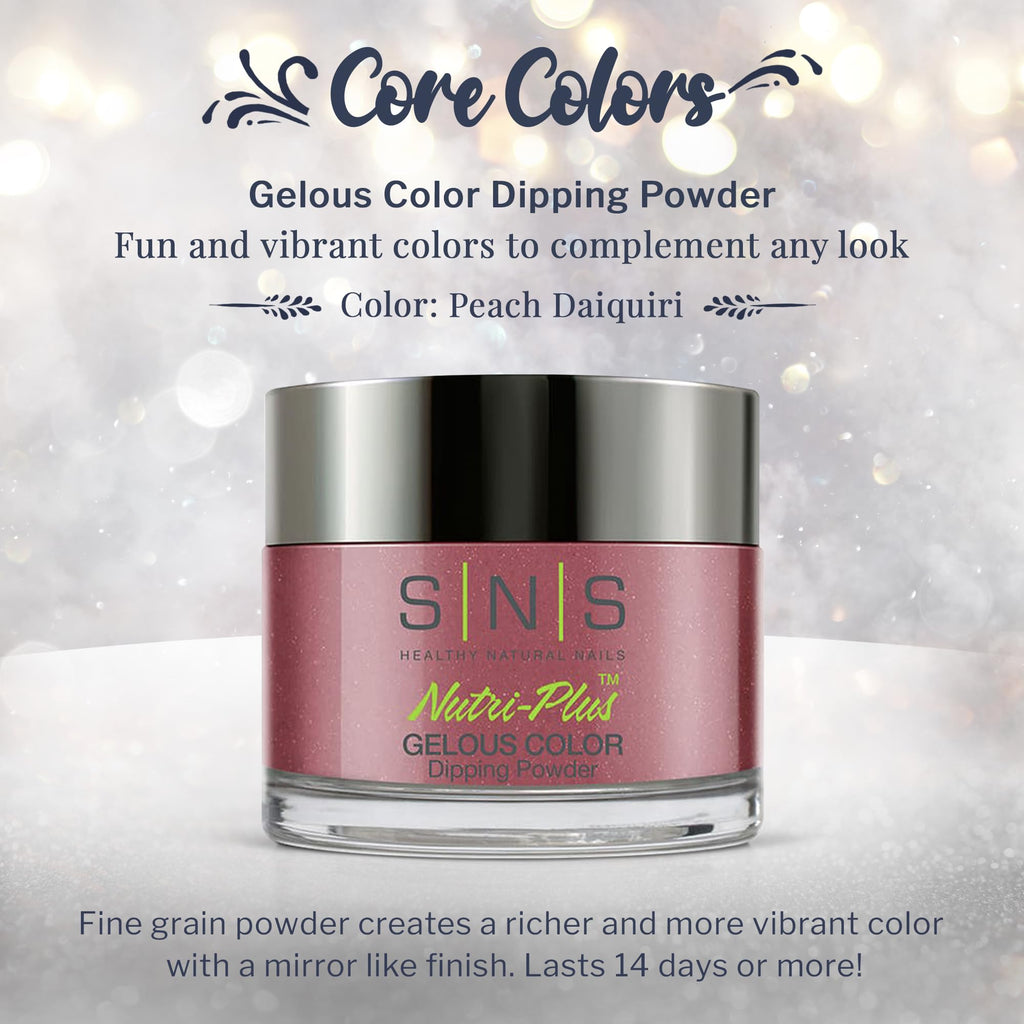 SNS Nail Dip Powder Peach Daiquiri – 14-Day, Low-Odor, No UV Lamp, 1.5oz