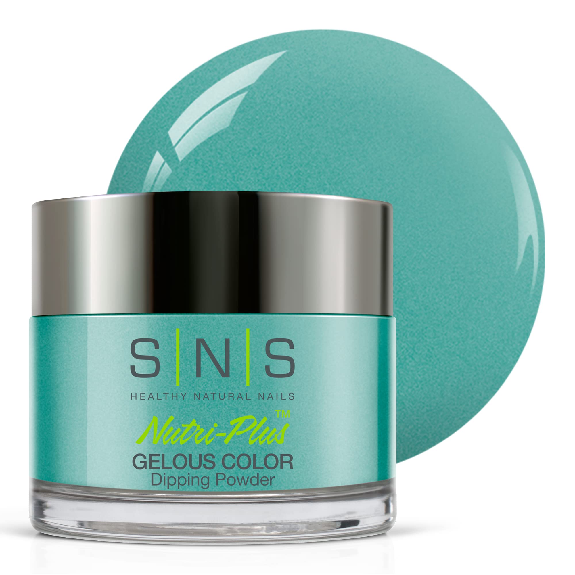SNS Nail Dip Powder Racer Back Girls – Turquoise Teal Aqua Shimmer (1.5 oz)