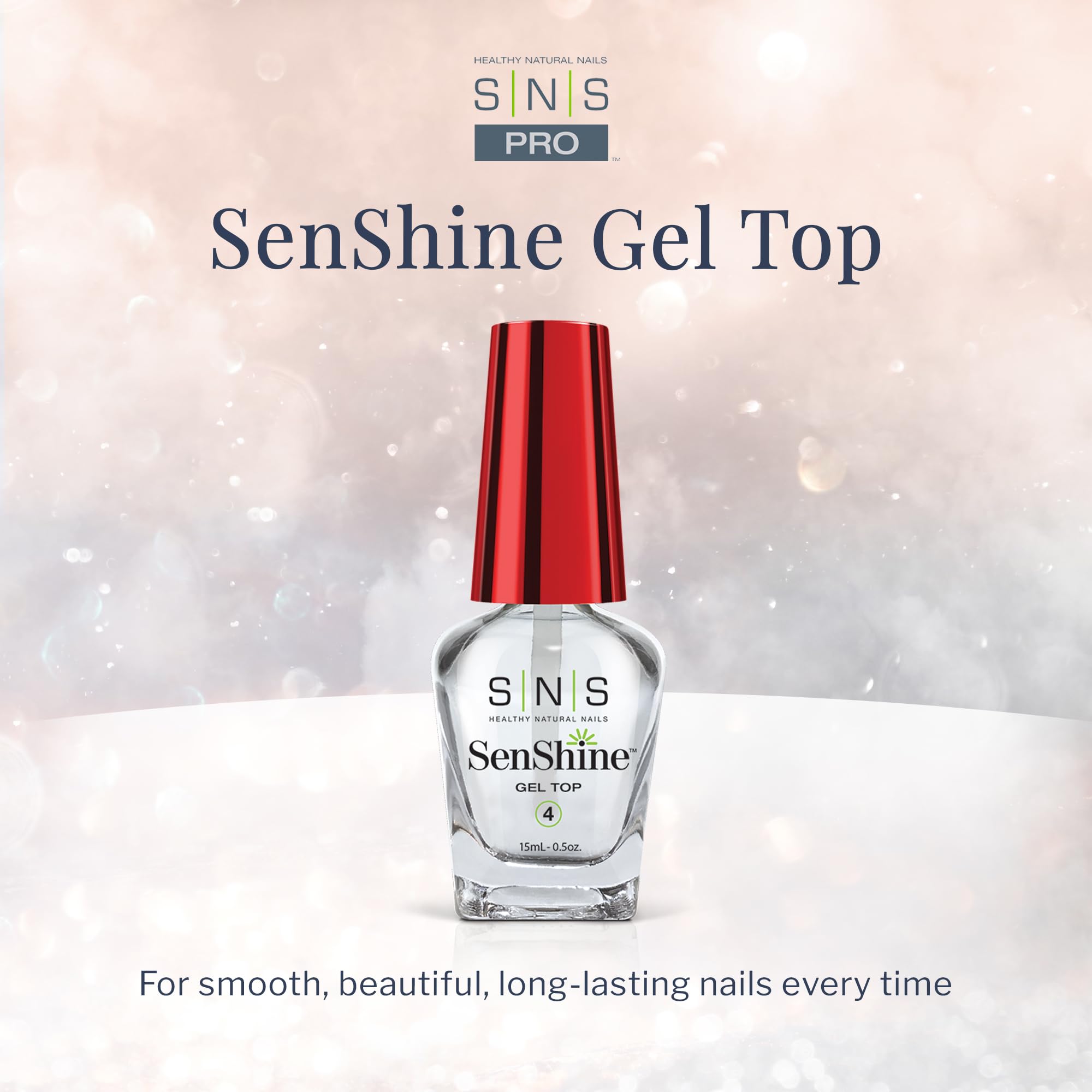 SNS SenShine Gel Top Coat – Dip Powder Nail Polish, Long-Lasting Shine, Low Odor, No UV Lamp – 0.5 oz