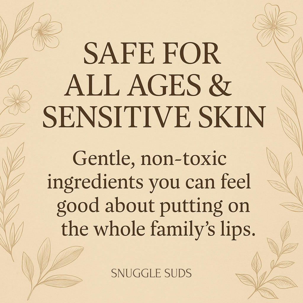 Snuggle Suds Grass-Fed Beef Tallow Lip Balm 3-Pack – Jojoba & Squalane, Chamomile & Calendula, Tangerine