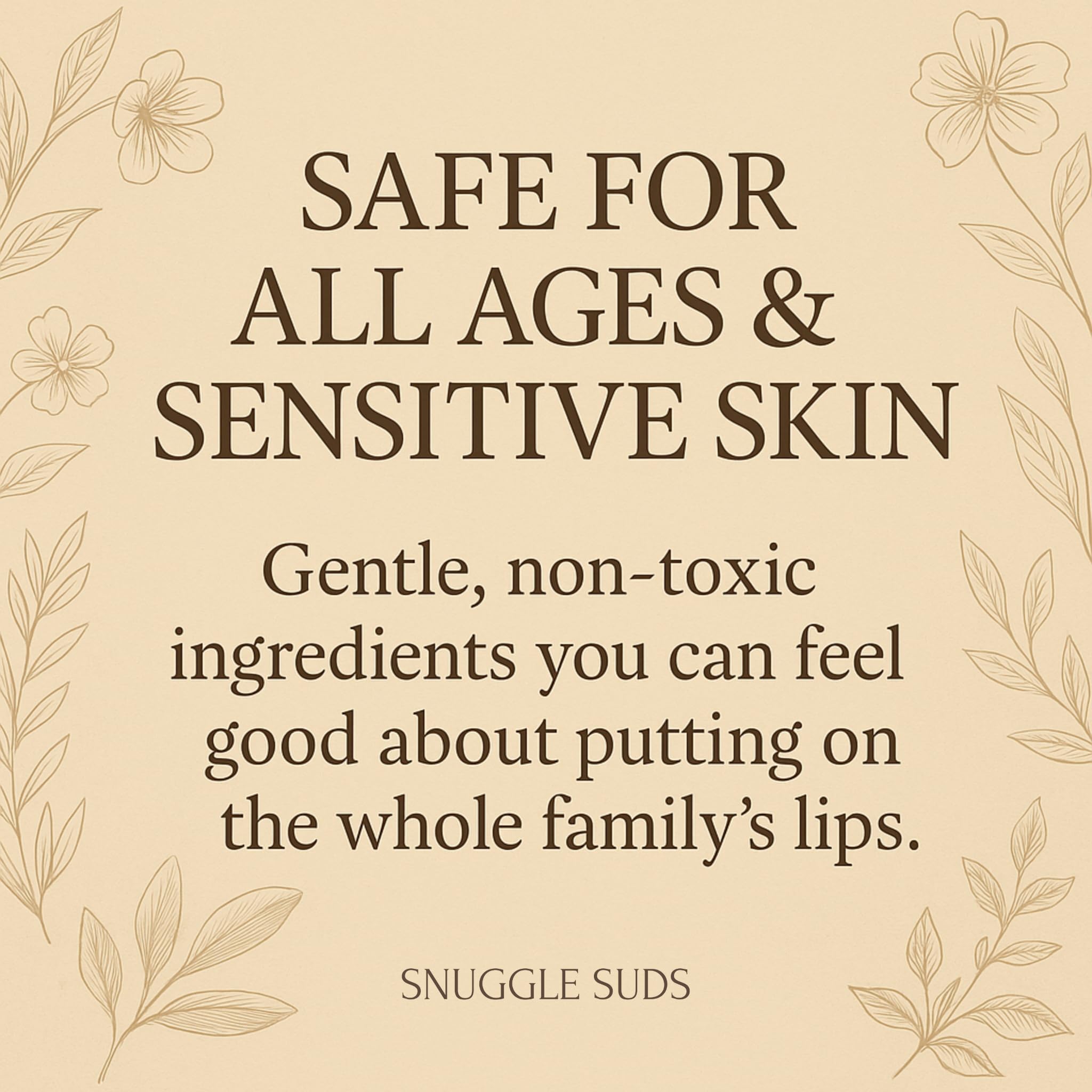 Snuggle Suds Grass-Fed Beef Tallow Lip Balm 3-Pack – Jojoba & Squalane, Chamomile & Calendula, Tangerine