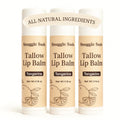 Snuggle Suds Grass-Fed Beef Tallow Lip Balm 3-Pack – Jojoba & Squalane, Chamomile & Calendula, Tangerine