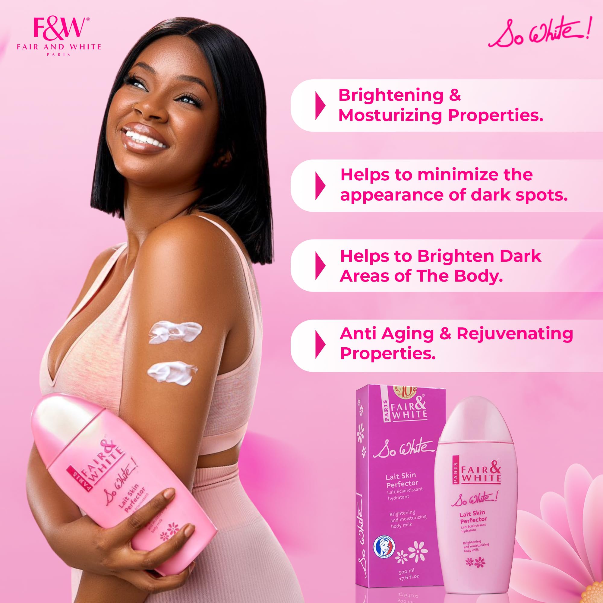 FAIR & WHITE So White Skin Brightening Lotion – 500 ml | Daily Moisturizing Body Lotion