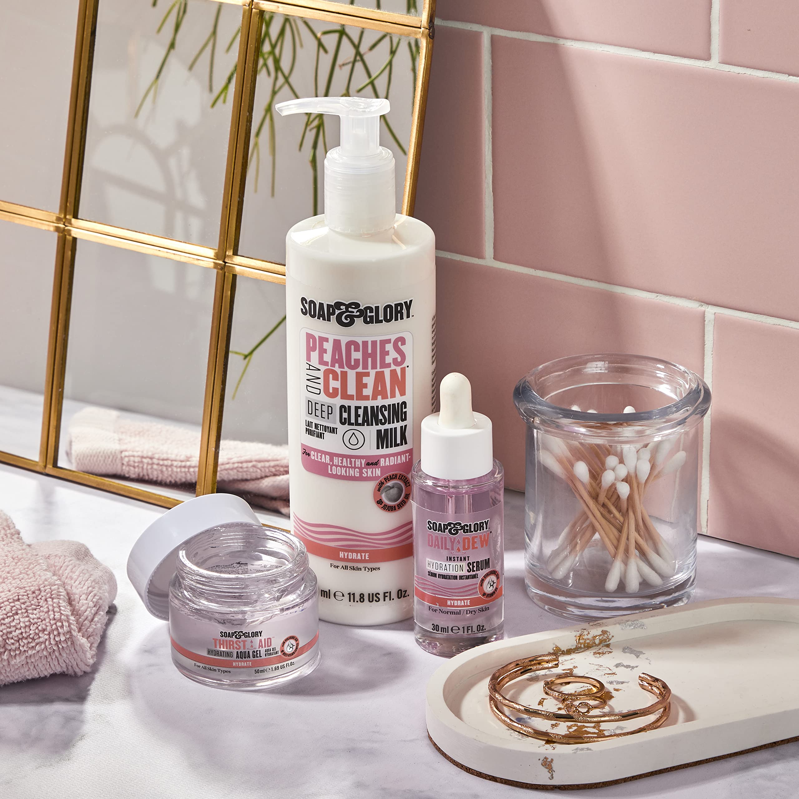 Soap & Glory Peaches & Clean Cleansing Milk — Gentle Makeup Remover & Hydrating Face Cleanser (11.8 oz)