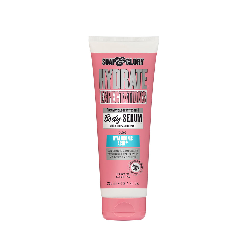 Soap & Glory Hydrate Expectations Body Serum – Hyaluronic Acid, Lightweight & Fast-Absorbing (8.4 oz)