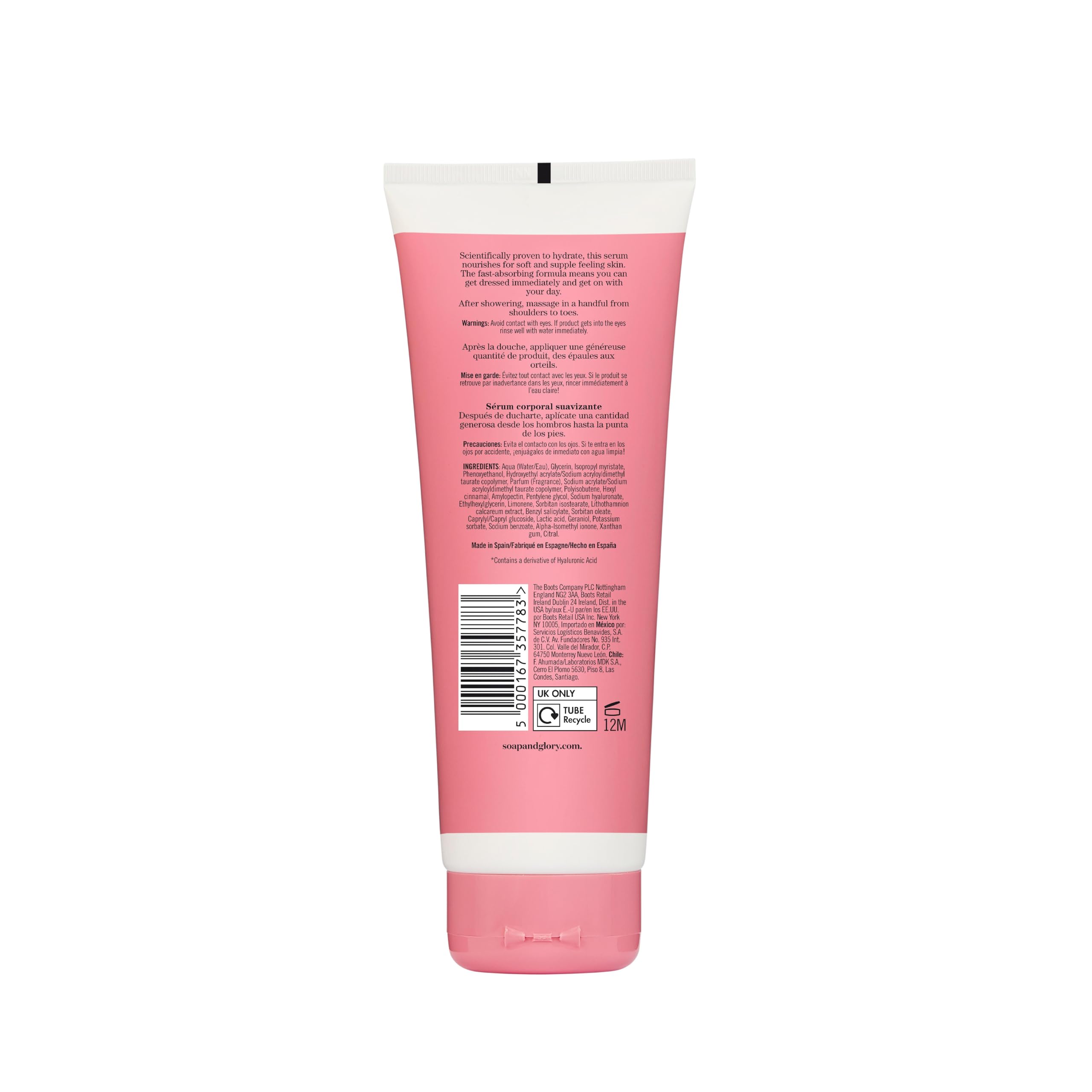 Soap & Glory Hydrate Expectations Body Serum – Hyaluronic Acid, Lightweight & Fast-Absorbing (8.4 oz)