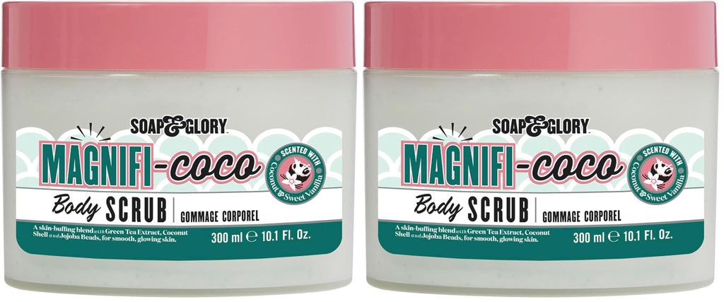 Soap & Glory Magnificoco Buff and Ready Coconut Body Scrub – Pack of 2 (300ml each)