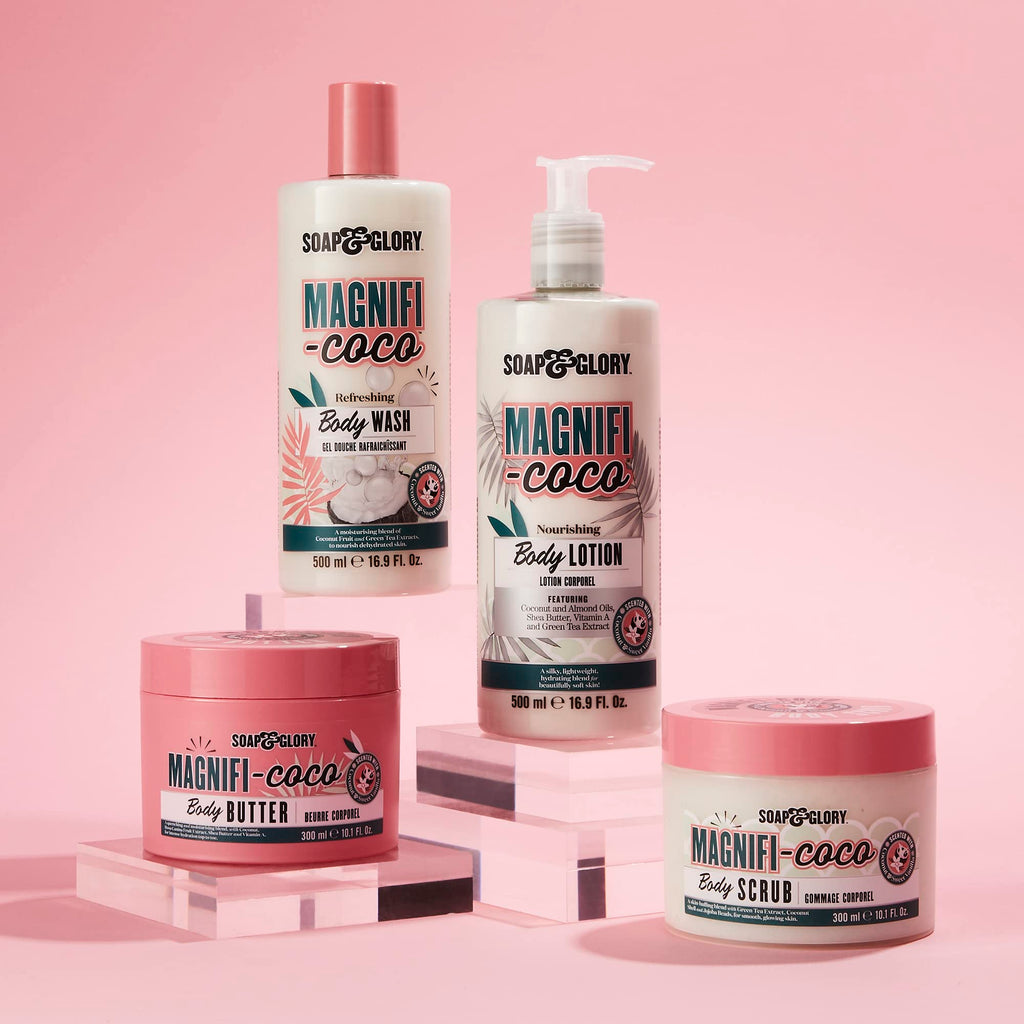 Soap & Glory Magnificoco Buff and Ready Coconut Body Scrub – Pack of 2 (300ml each)