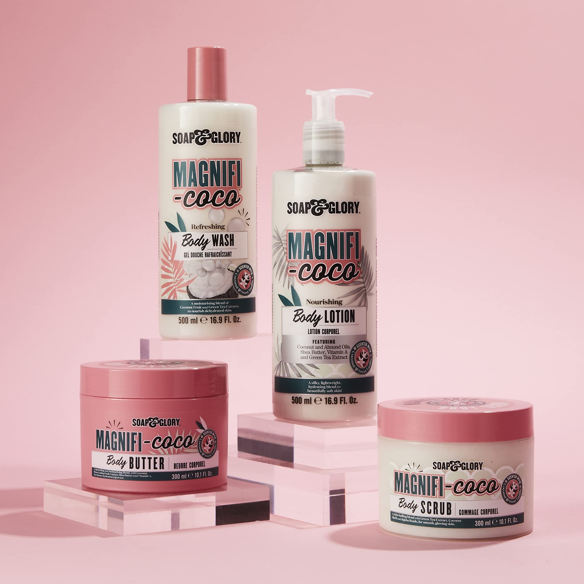 Soap & Glory Magnificoco Buff and Ready Coconut Body Scrub – Pack of 2 (300ml each)