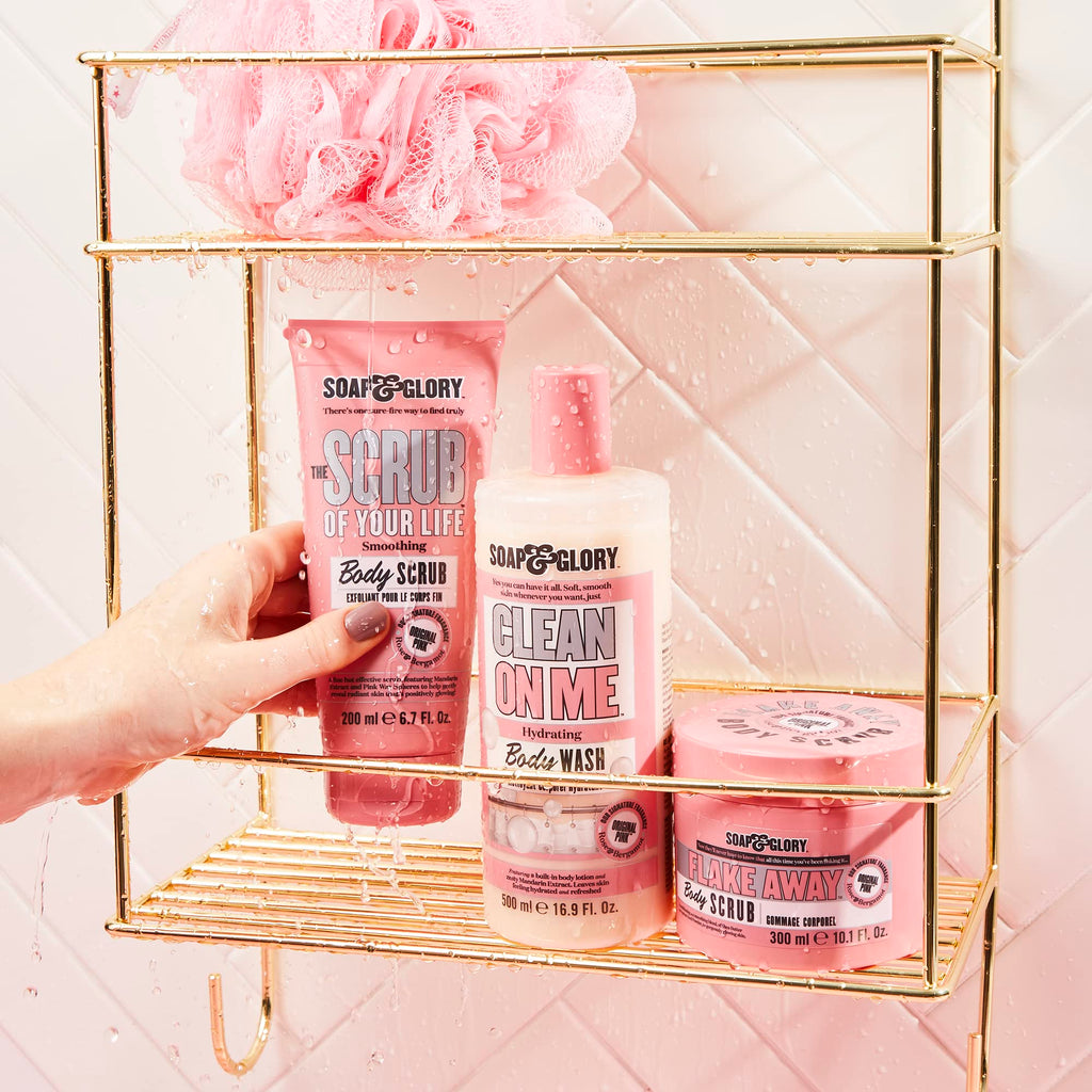 Soap & Glory Original Pink The Scrub Of Your Life Exfoliating Body Scrub – Vegan, Rose & Bergamot, 200ml x2