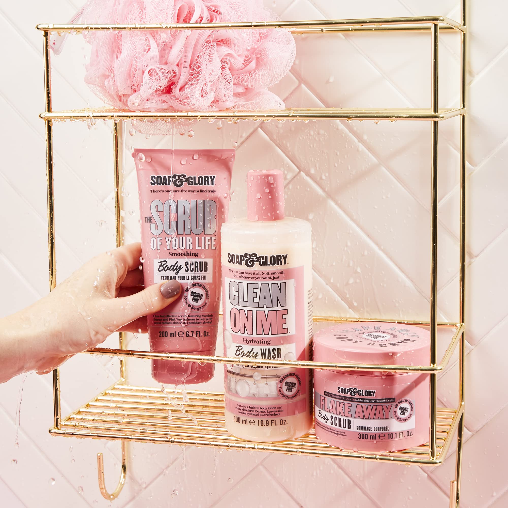 Soap & Glory Original Pink The Scrub Of Your Life Exfoliating Body Scrub – Vegan, Rose & Bergamot, 200ml x2